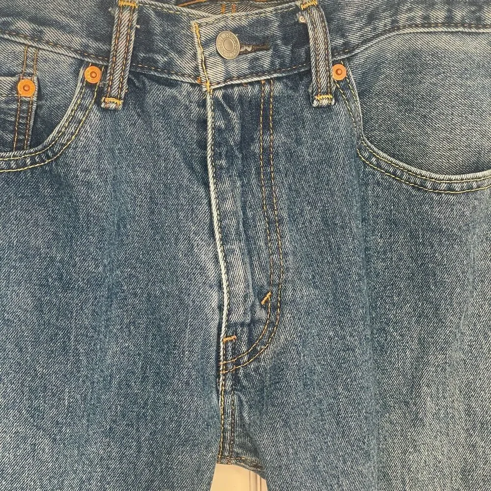 Levis Jeans Men's 505 33x36 Regular Straight Denim Work Pant Medium Stone Cotton